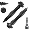 Hex Exterior Lag Screws,Structural Wood Screw, Heavy Duty Construction Screw, Rust Resistant, Washer Head, Black Coated Exterior Wood Screws