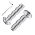 Wensilon  Button Head Socket Cap Bolts Screws, Allen Hex Drive, Bright Finish, Fully Machine Thread