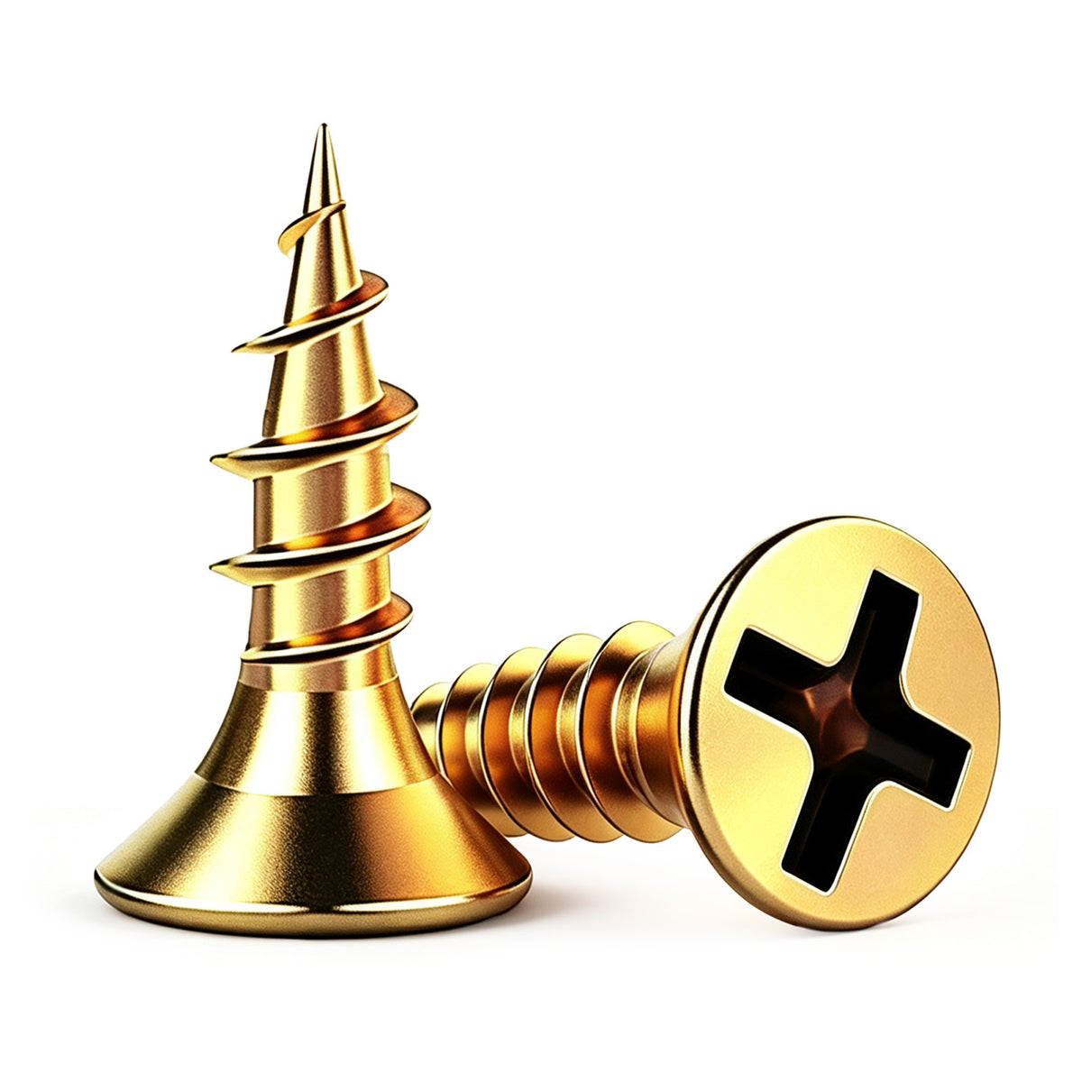 Wensilon Flat Head Wood Screw, Quick Metal self Tapping Flat Head