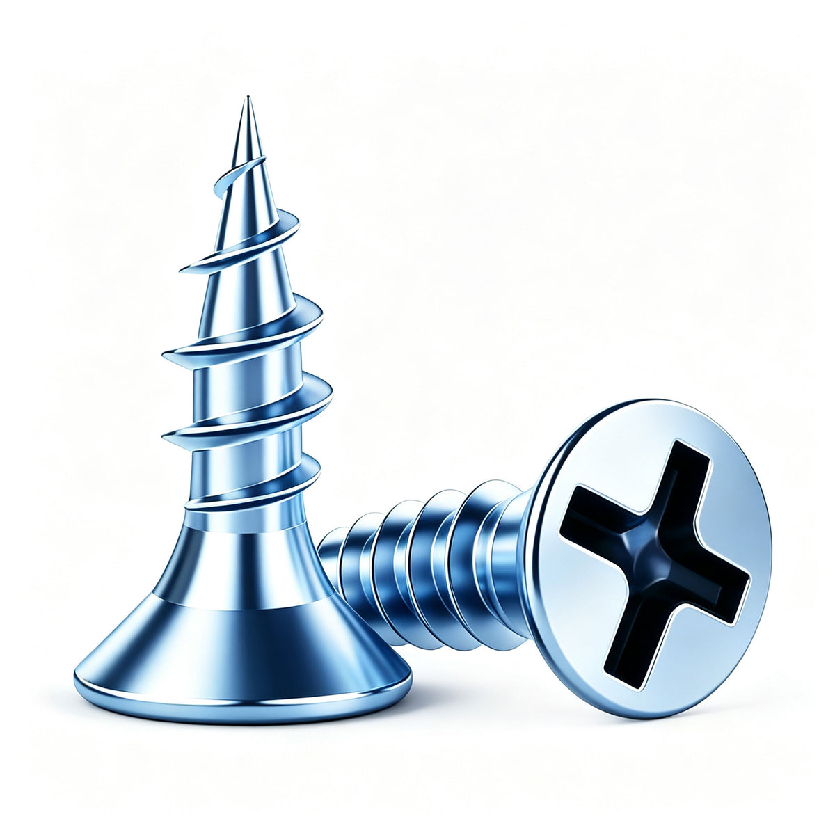 Wensilon Flat Head Wood Screw, Quick Metal self Tapping Flat Head