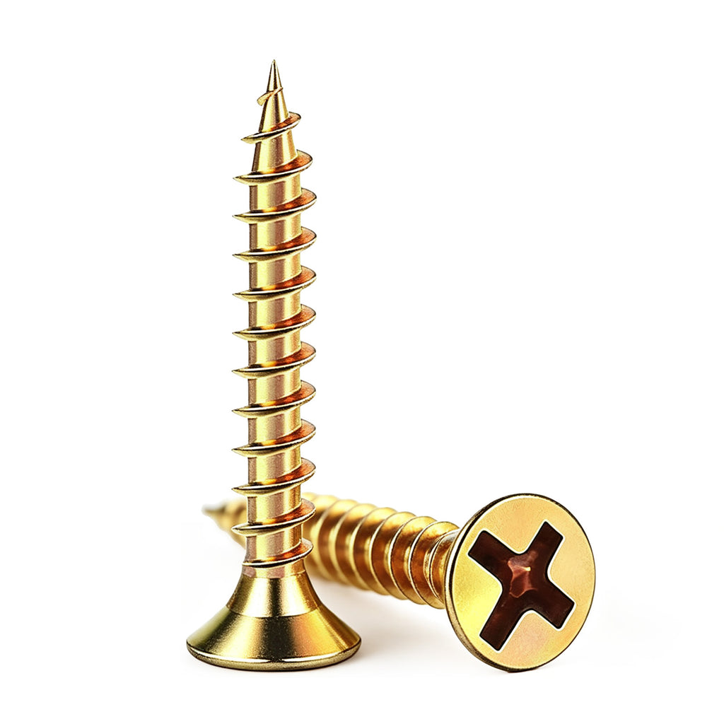 Wensilon Flat Head Wood Screw, Quick Metal self Tapping Flat Head