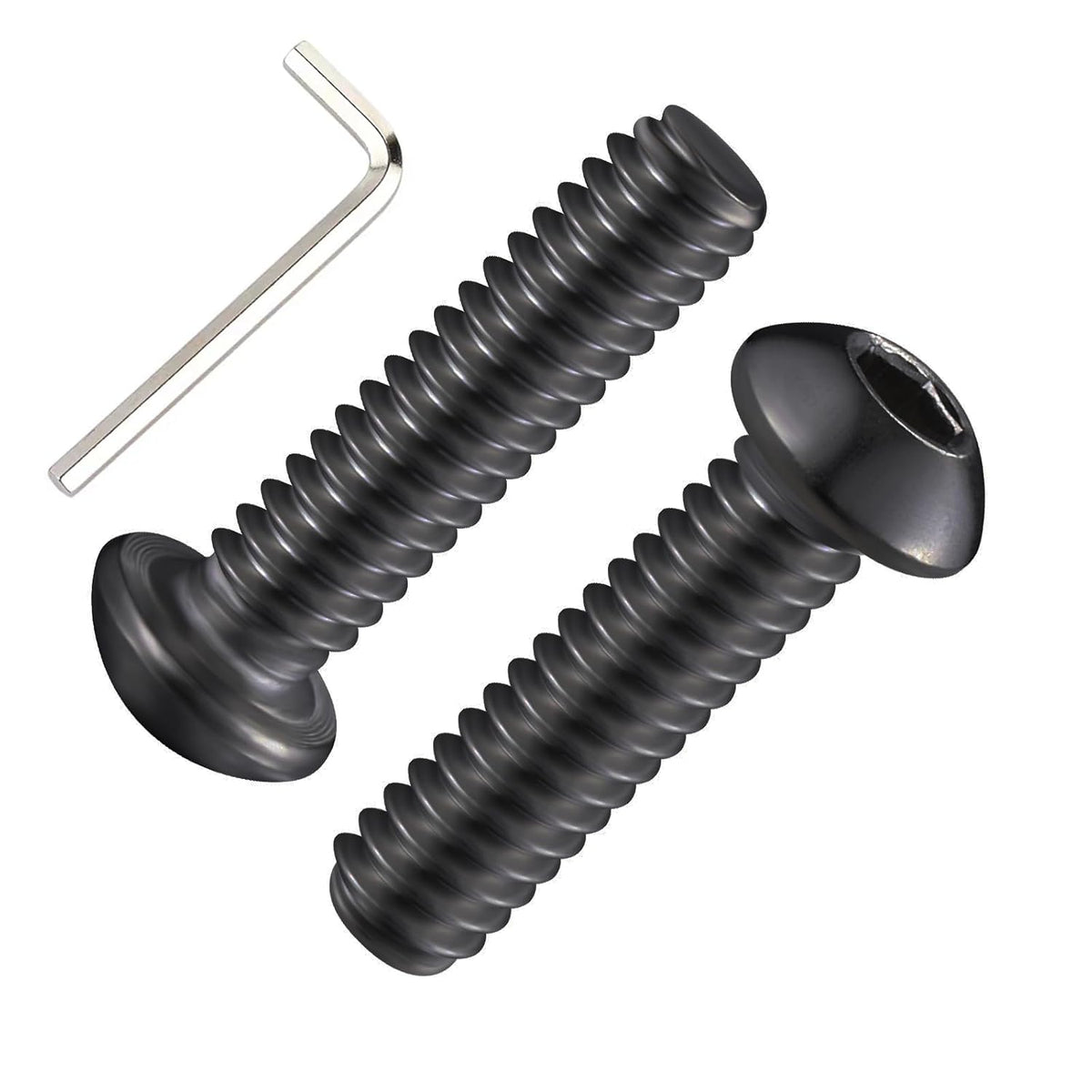 Wensilon  Button Head Socket Cap Bolts Screws, Allen Hex Drive, Bright Finish, Fully Machine Thread