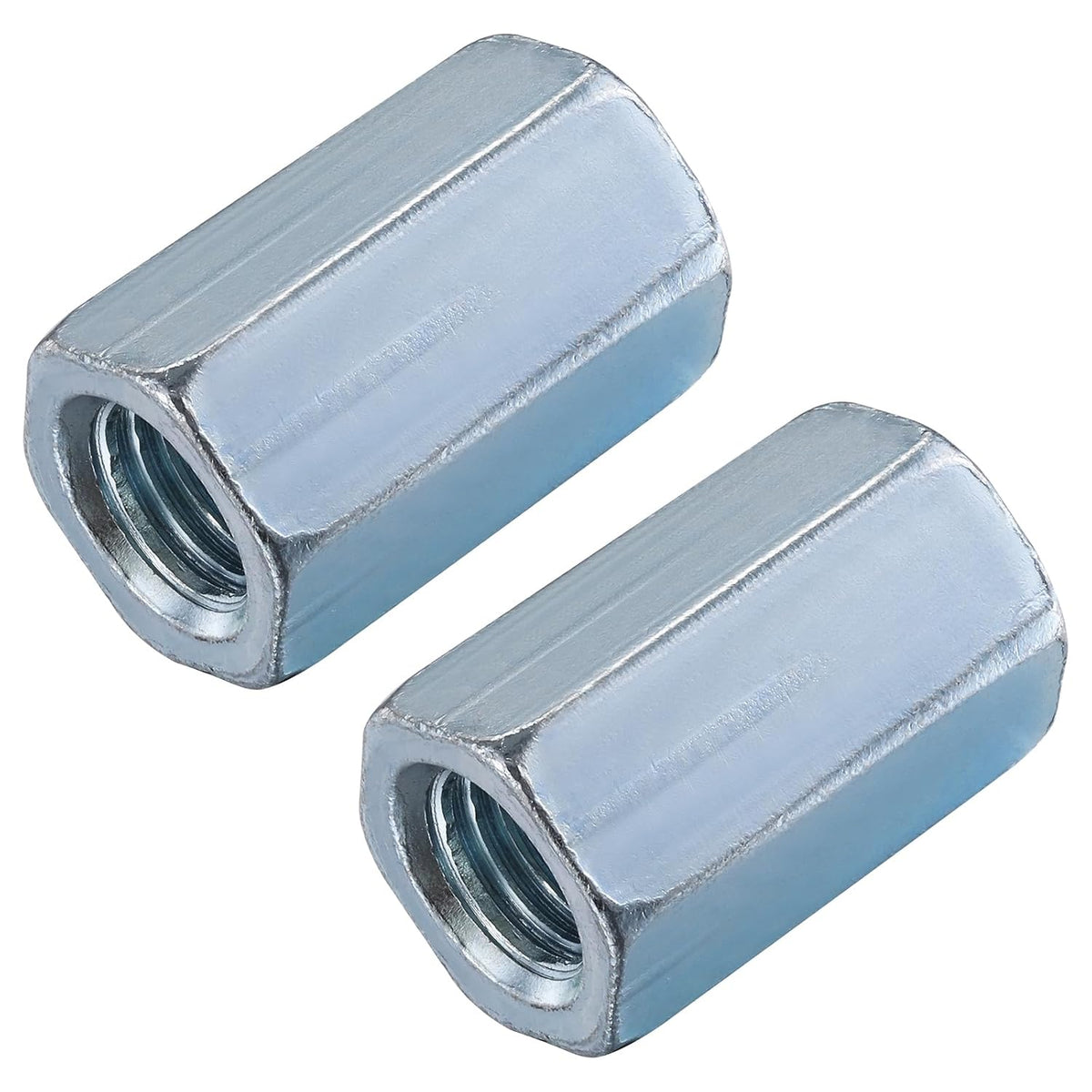 Wensilon Coupling Nuts zinc, Extended Hexagon Plated Steel Rod Coupling Nuts