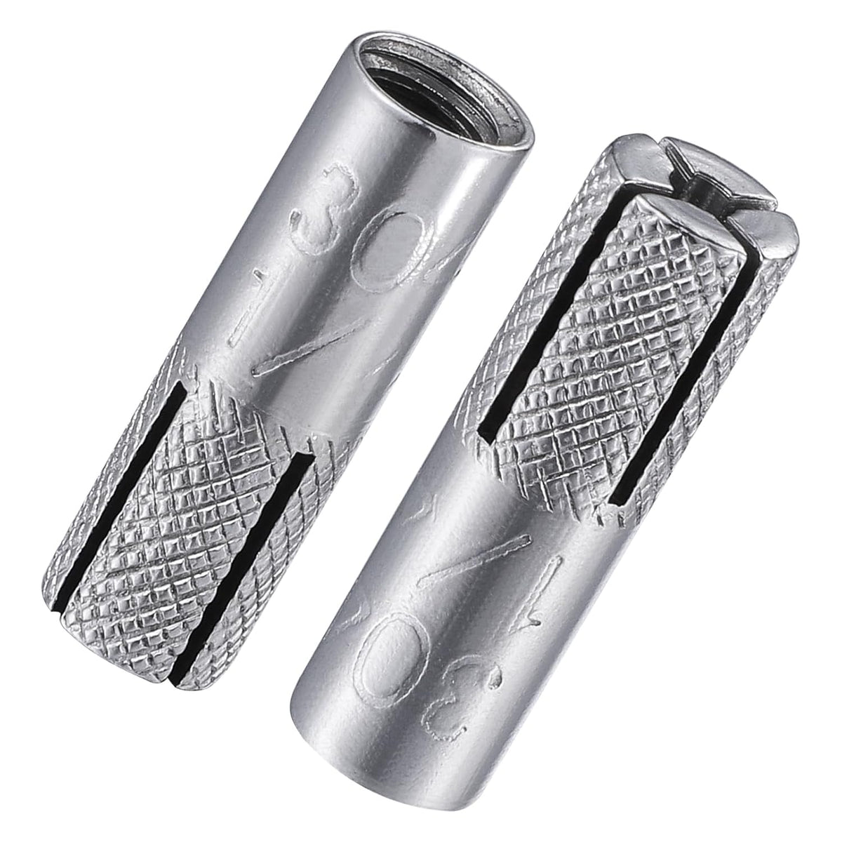 Wensilon Premium Stainless Steel Drop in Anchors Assortment, Knurled Drop-in-Anchor for Solid Concrete, Internal Forced Expansion Screw Bolts