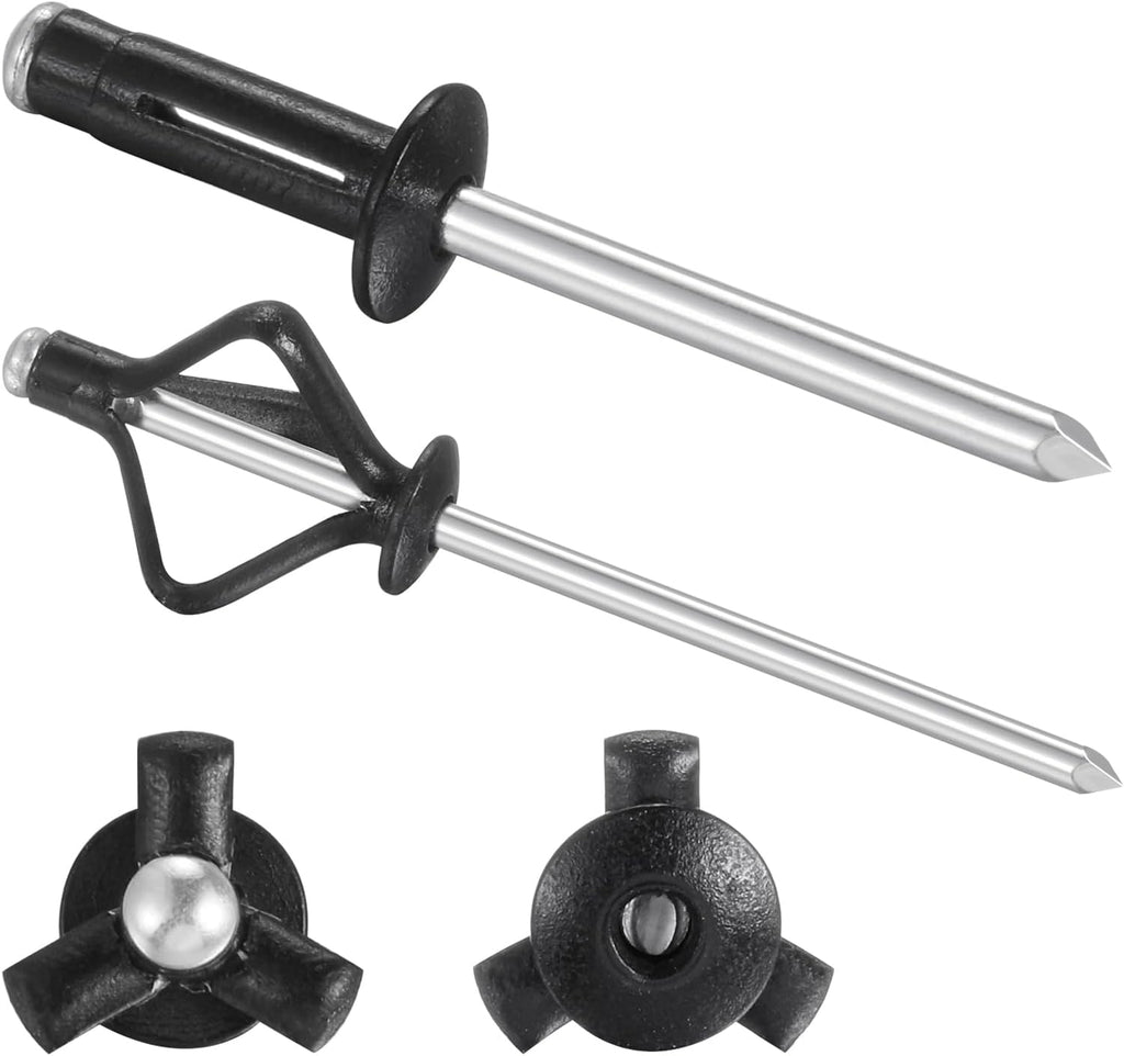 Wensilon Tri-Fold Rivets Assortment，Tri Grip Rivets，Aluminum Blind Rivets Tri Grip Boat Kayak Rivets,Trifold Rivets，Bulb Style Rivets